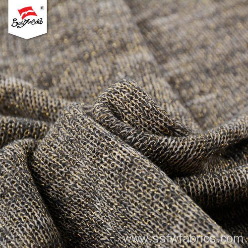 Elegant Lurex Metallic Rib Knit Fabric
